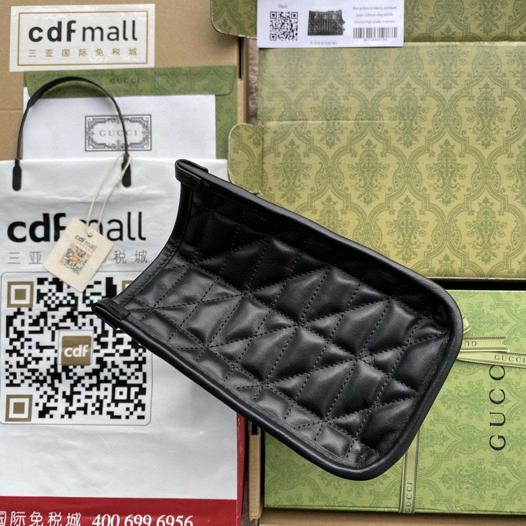 gg Marmont Small Tote Bag Black Matelasses For Women 10.4in/26.5cm gg 681483 UM8BN 1000