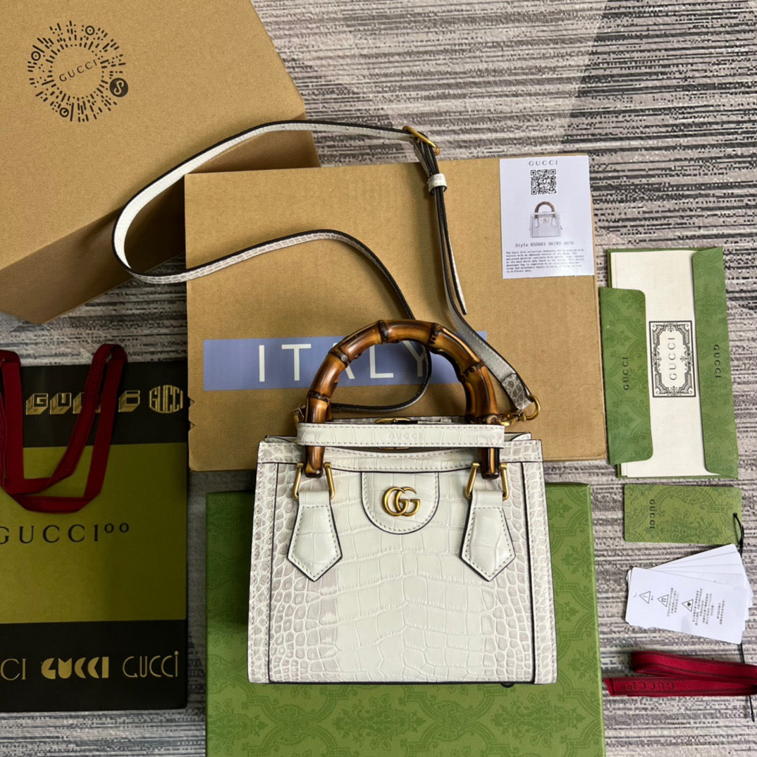 gg Diana Mini Tote Bag White For Women, Women’s Bags 7.9in/20cm gg