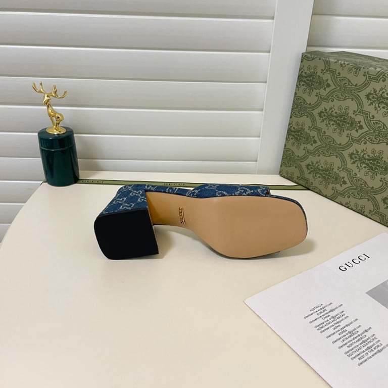 SANDAL GG WOMEN'S SLIDE MONOGRAM SANDAL WITH HORSEBIT BLUE