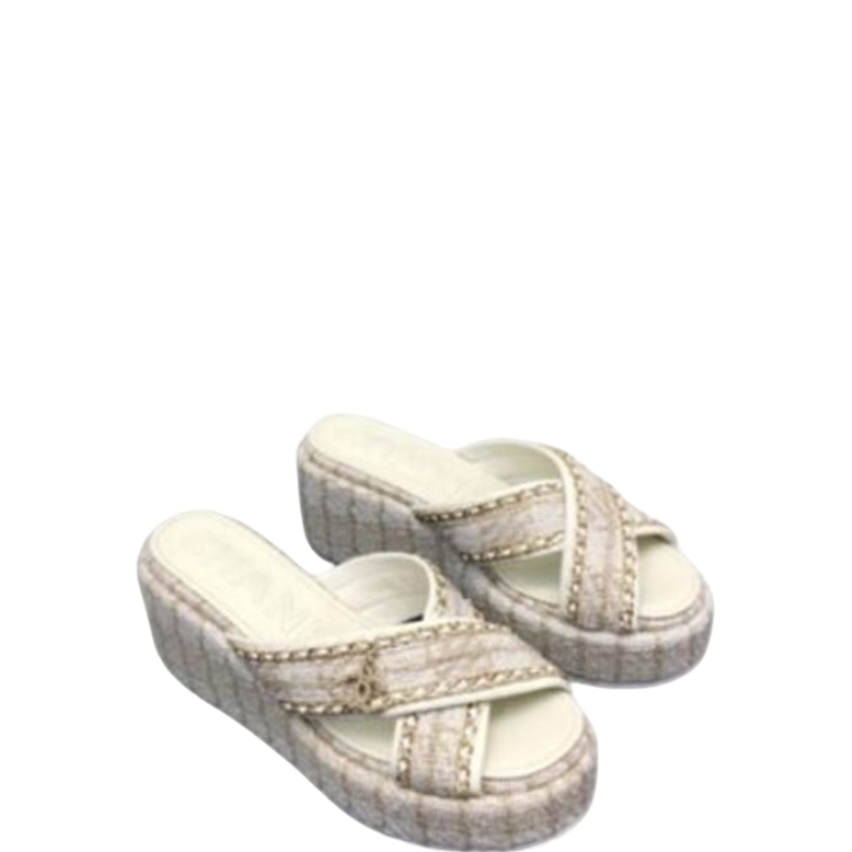 SANDAL CHL TWEED CC SANDAL WHITE