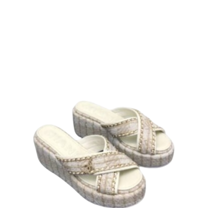 SANDAL CHL TWEED CC SANDAL WHITE