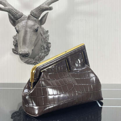 FI First Small Gray Crocodile Bag For Woman 26cm/10in