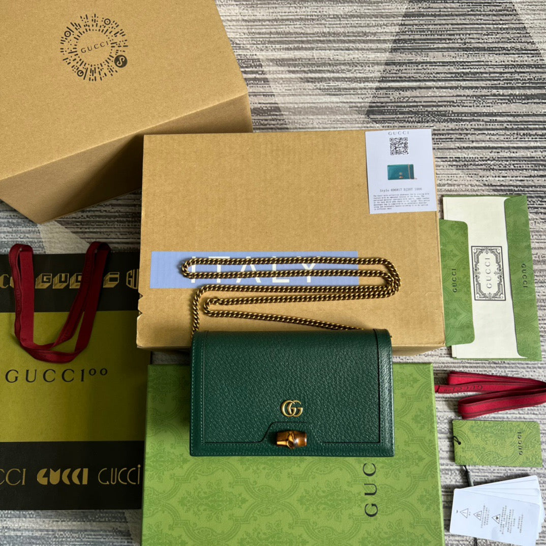 gg Diana Mini Bag With Bamboo Green For Women, Women’s Bags 7.5in/19cm gg ‎696817 DJ20T 3120