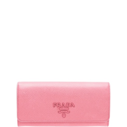PR SAFFIANO MONOCHROME FLAP LONG WALLET FULL LIGHT PINK 19CM 1MH132 ZLP F061H