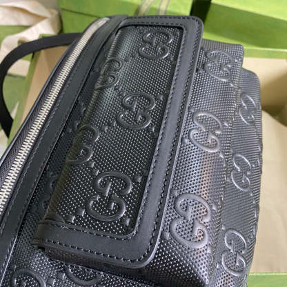 gg Embossed Belt Bag Black gg Embossed For Men  11in/28cm gg 645093 1W3CN 1000
