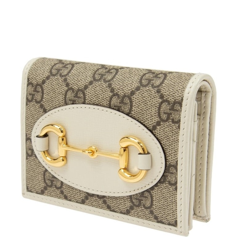 GG HORSEBIT 1955 CARD CASE WALLET 11CM WHITE 621887 92TCG 9761