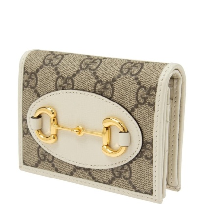 GG HORSEBIT 1955 CARD CASE WALLET 11CM WHITE 621887 92TCG 9761