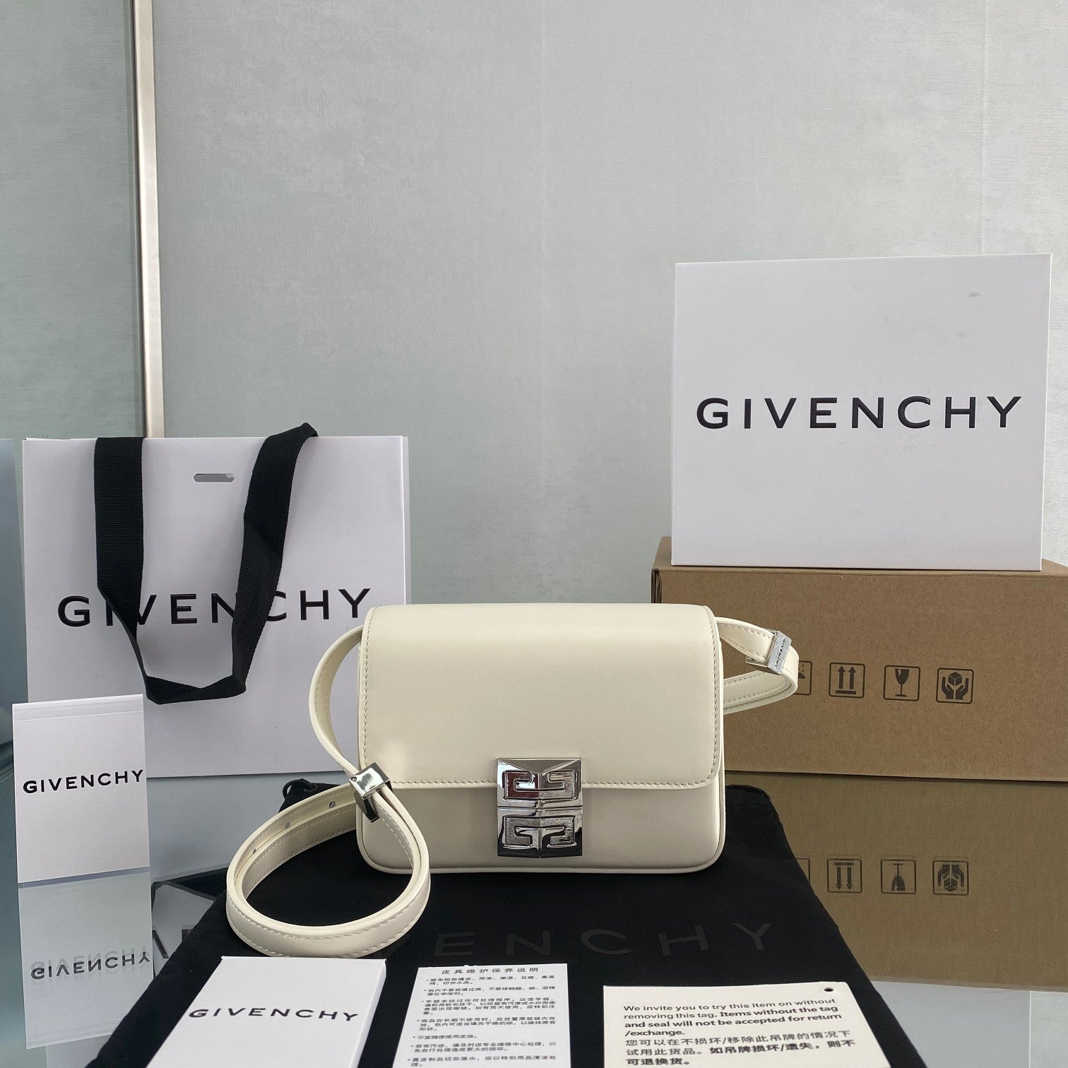gv Small 4G Bag Ivory For Women, Handbags, Shoulder Bags 6.5in/16.5cm GVC