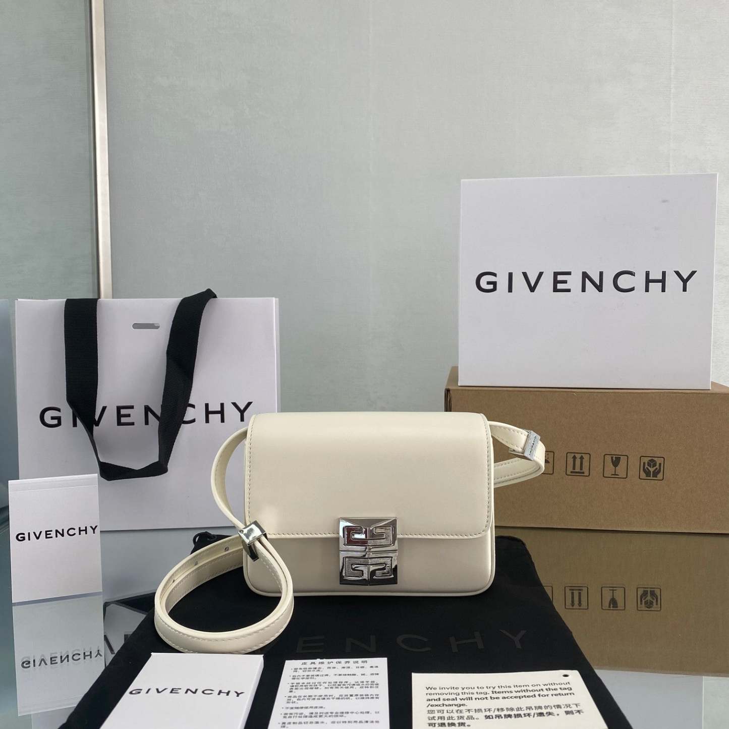 gv Small 4G Bag Ivory For Women, Handbags, Shoulder Bags 6.5in/16.5cm GVC