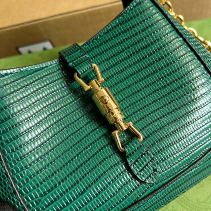 gg Jackie 1961 Lizard Mini Bag Green For Women, Women&#8217;s Bags 7.5in/19cm gg ‎