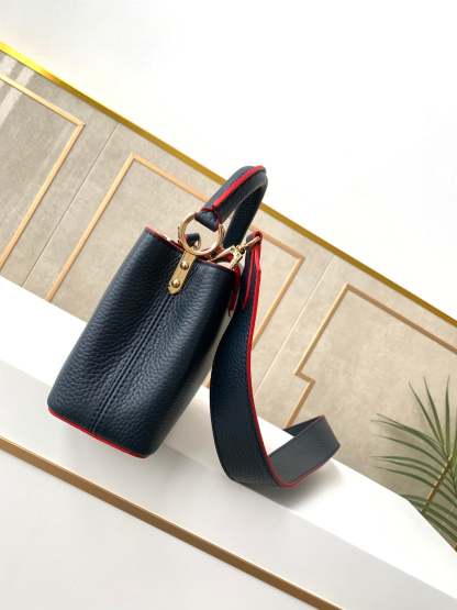 LV Capucines Mini Taurillon Navy Blue For Women,  Shoulder And Crossbody Bags 8.3in/21cm LV