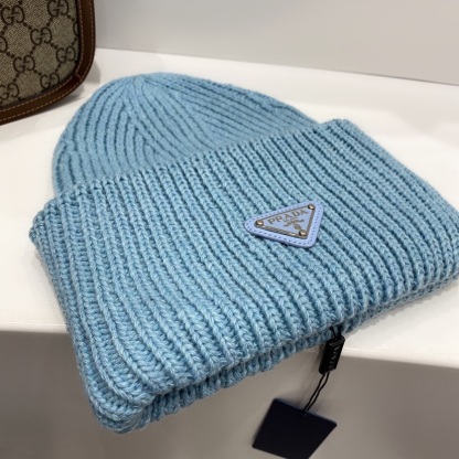 PD WOOL AND CASHMERE BEANIE SLIVER BLUE