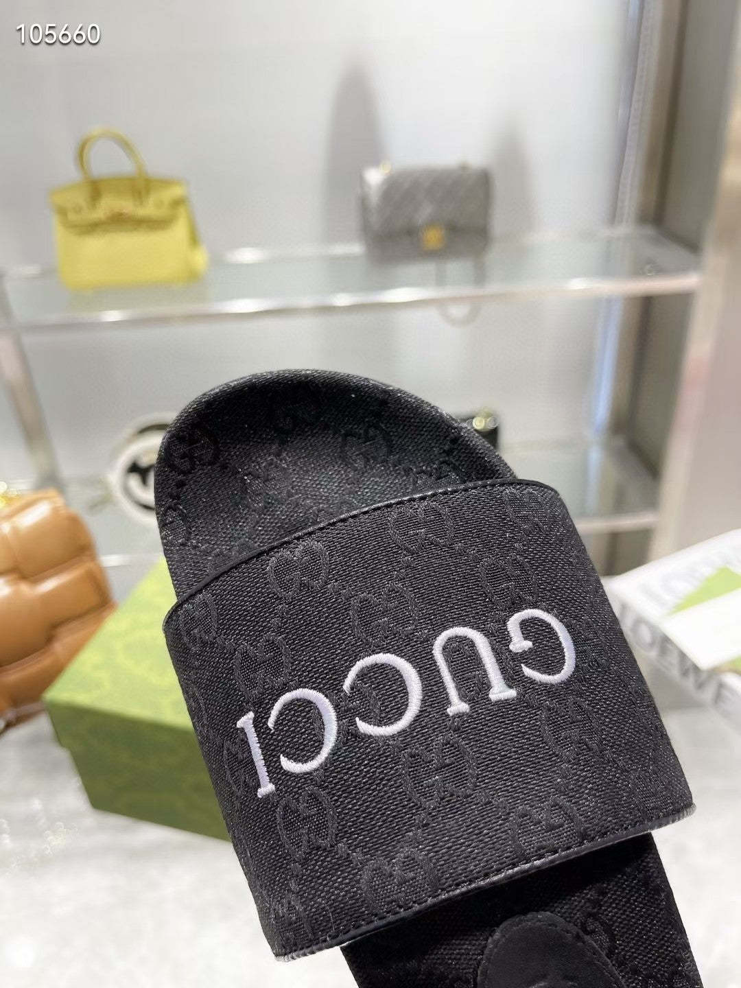 SANDAL GG BLACK SANDAL WOMEN'S GG CANVAS SLIDE