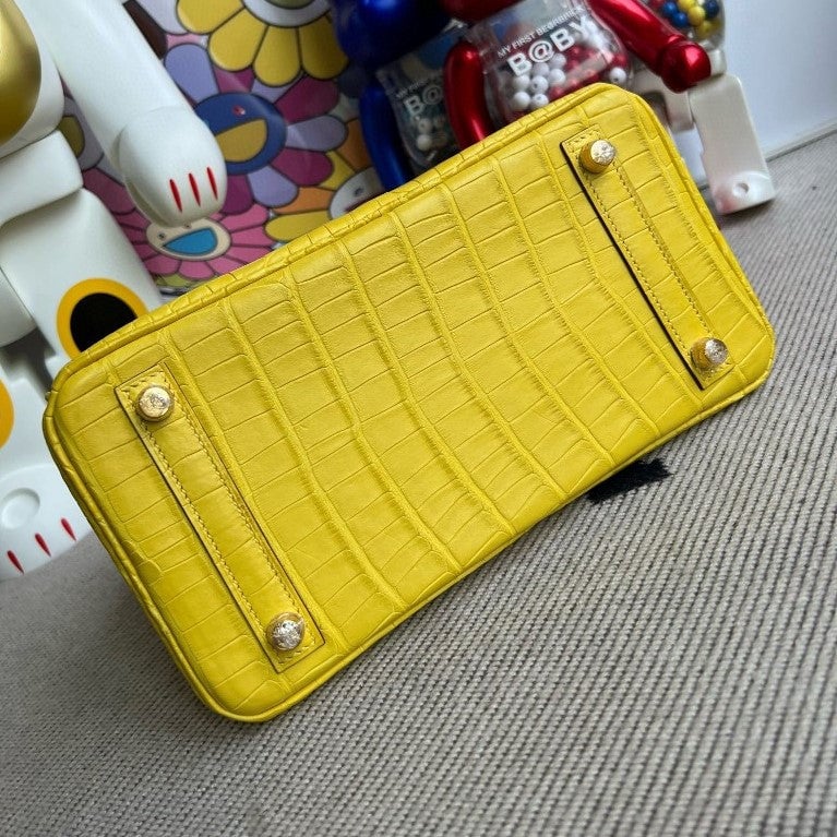 HM BIRKIN ALLIGATOR MATTE M9 MARIGOLD YELLOW GOLD HARDWARE 25CM