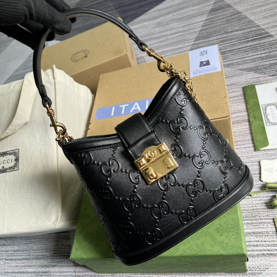 gg Small gg Shoulder Bag gg Rhombi Motif Black For Women, Women&#8217;s Handbags 9.8in/25cm gg 675788 UD9AG 1000