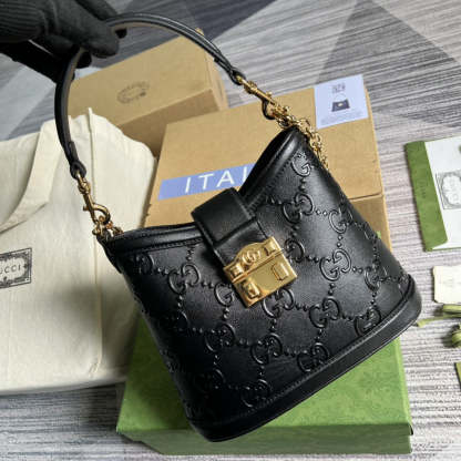 gg Small gg Shoulder Bag gg Rhombi Motif Black For Women, Women&#8217;s Handbags 9.8in/25cm gg 675788 UD9AG 1000