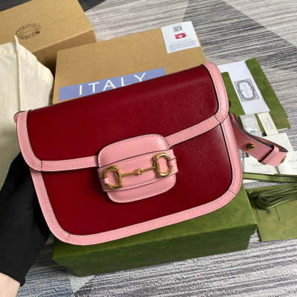 gg Horsebit 1955 Shoulder Bag Red For Women, Women&#8217;s Bags 9.8in/25cm gg 