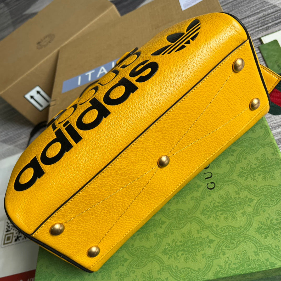 gg x Adidas Mini Duffle Bag Yellow For Women, Women’s Bags 12.4in/32cm gg