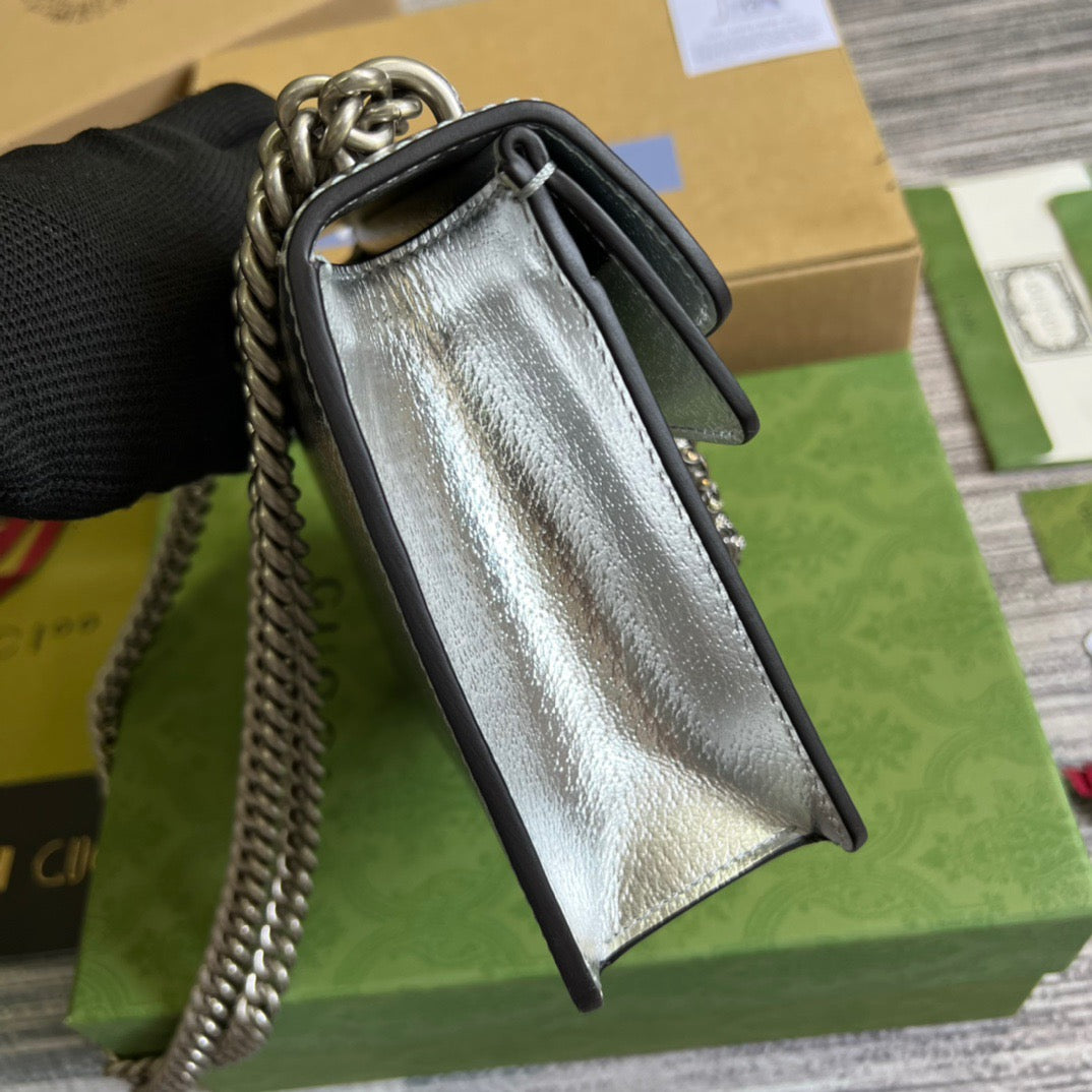 gg Dionysus Super Mini Bag Silver For Women, Women’s Bags 6.5in/17cm gg 476432 1TRBN 8173