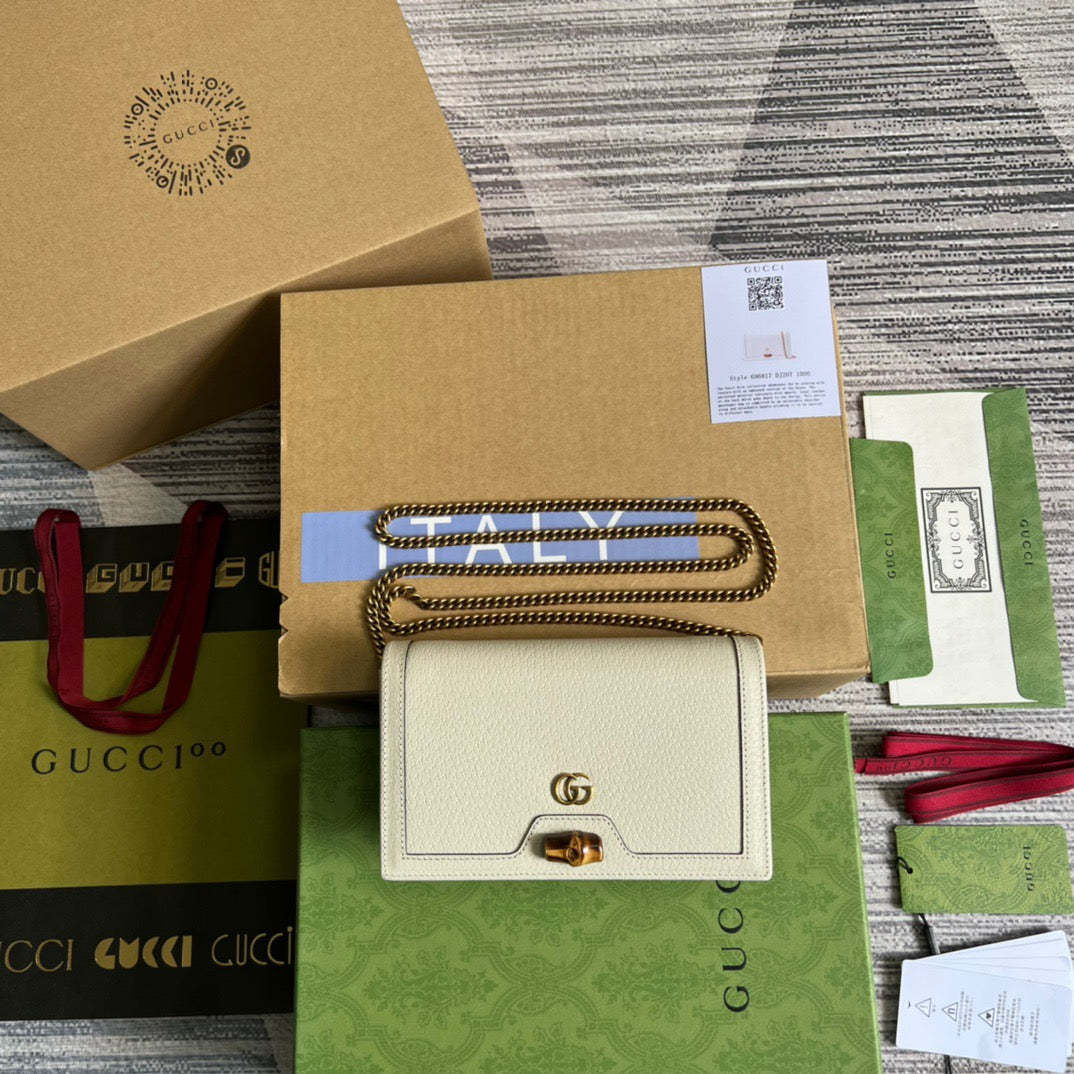 gg Diana Mini Bag With Bamboo White For Women, Women’s Bags 7.5in/19cm gg 