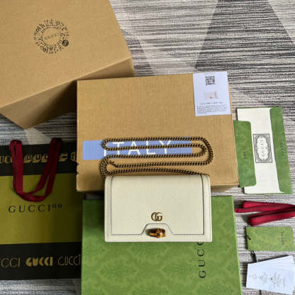 gg Diana Mini Bag With Bamboo White For Women, Women’s Bags 7.5in/19cm gg 