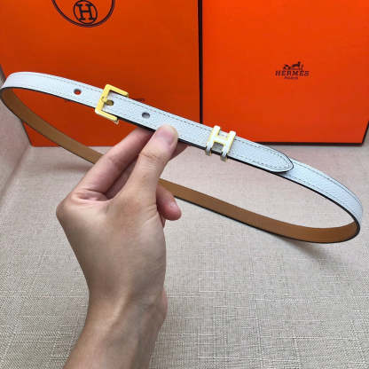 HM LEATHER  BELTS POP H WHITE 15MM