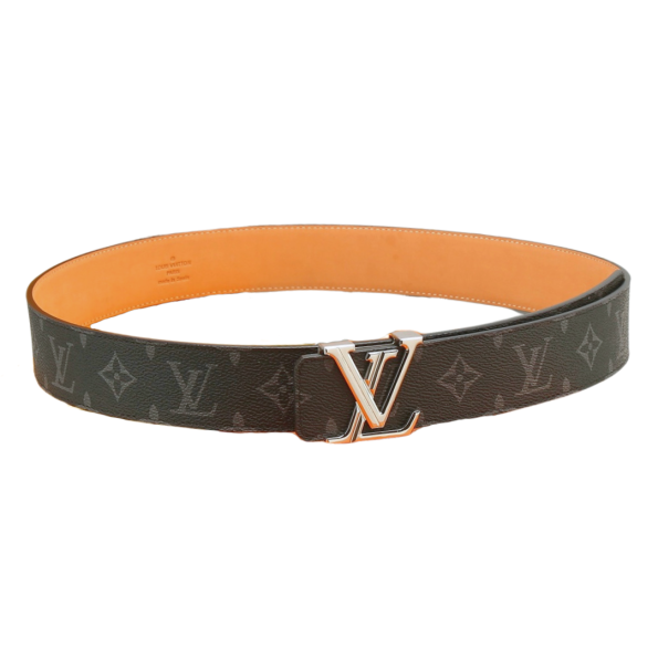 LUV INITIALS 40MM BLACK REVERSIBLE BELT SILUVER BUCKLE