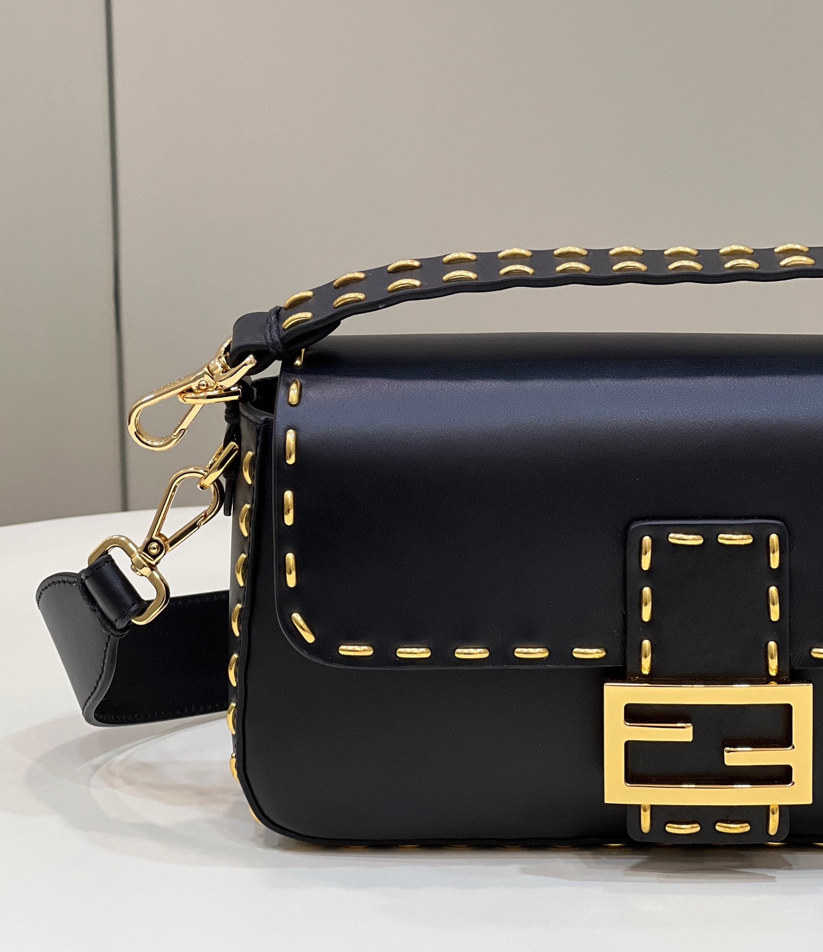 FI Mon Baguette Medium Black Bag For Woman 28cm/11in
