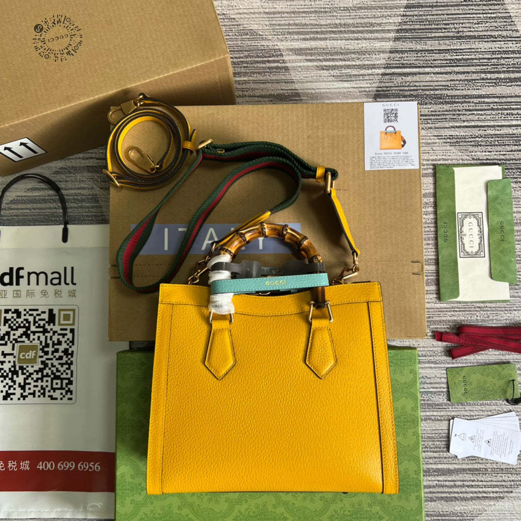 gg Diana Small Tote Bag Yellow For Women, Women’s Bags 11in/27cm gg ‎