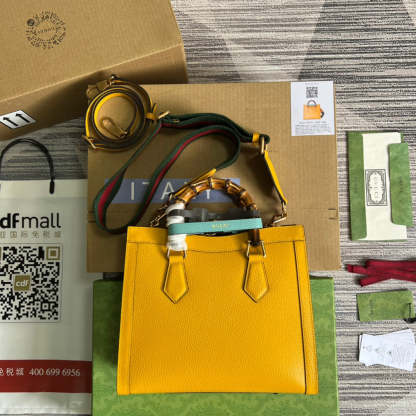 gg Diana Small Tote Bag Yellow For Women, Women’s Bags 11in/27cm gg ‎