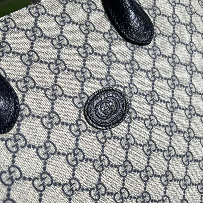 gg Tote Bag With Interlocking G Beige And Blue Supreme Canvas For Women 15in/38.5cm gg