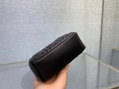 dir SMALL CARO ZIPPED POUCH BLACK CANNAGE LAMBSKIN S5045UNSQ M900