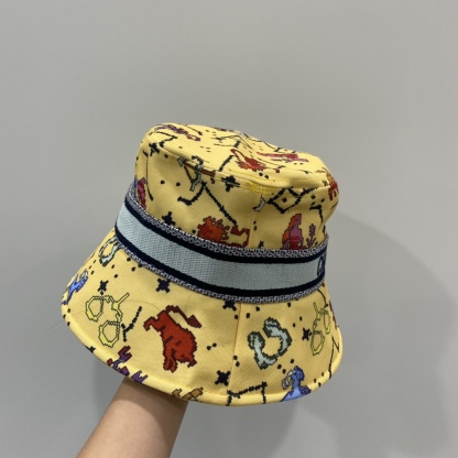 DOR MULTICOLOR IMAGE BUCKET HAT YELLOW