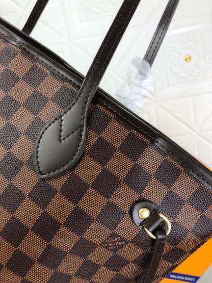 LUV DAMIER EBENE NEVERFULL PM BROWN AND LIGHT PINK 29CM N41359