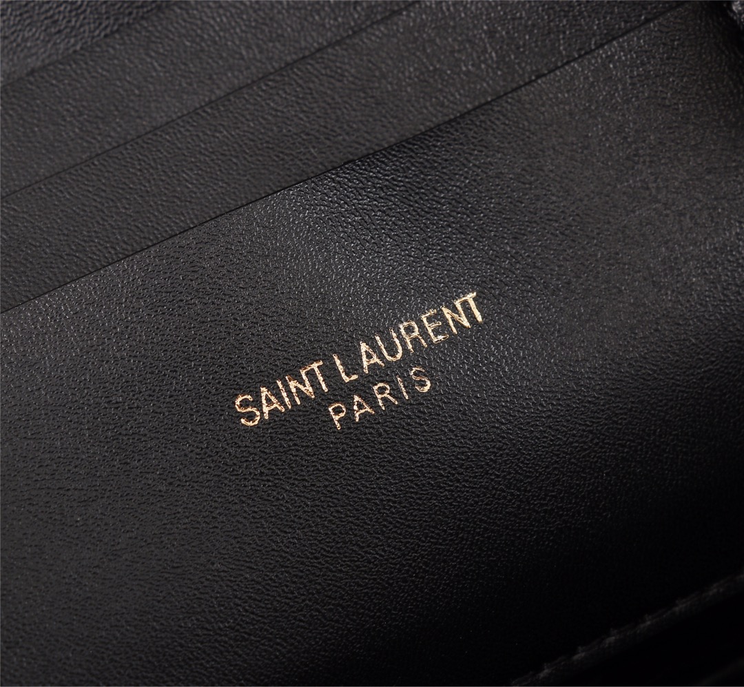YSL LOU CAMERA BAG IN QUILTED LEATHER GOLD HARDWARE BLACK 18CM