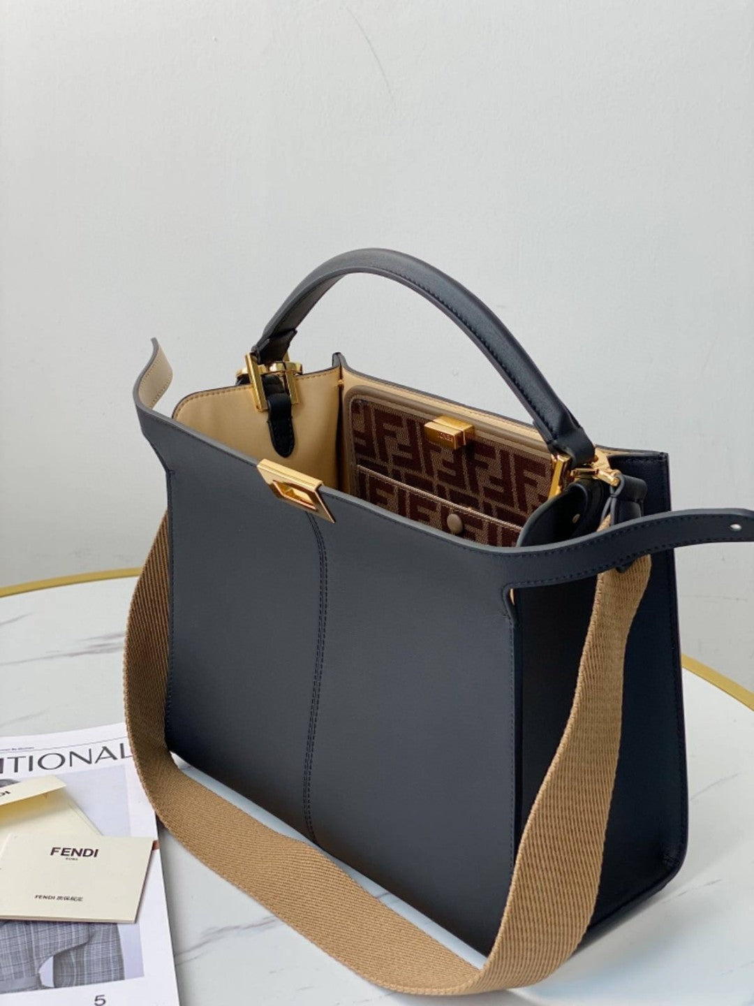 FI Peekaboo X-Lite Tote Medium Navy Blue Bag For Woman 30cm/12in