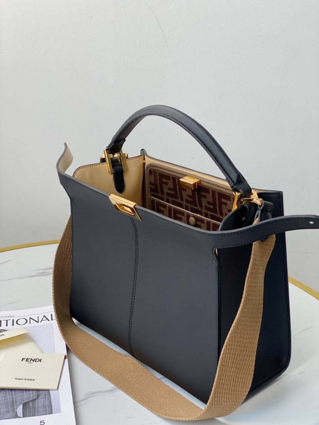 FI Peekaboo X-Lite Tote Medium Navy Blue Bag For Woman 30cm/12in