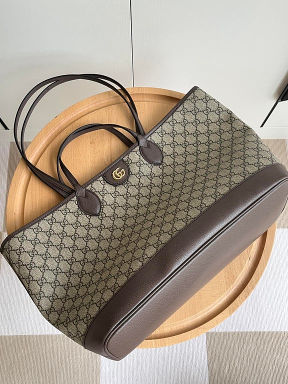 GG OPHIDIA MEDIUM GG CANVAS TOTE BAG BROWN 40CM 739730