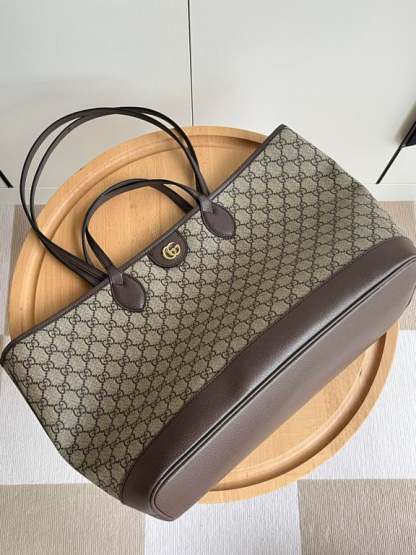 GG OPHIDIA MEDIUM GG CANVAS TOTE BAG BROWN 40CM 739730