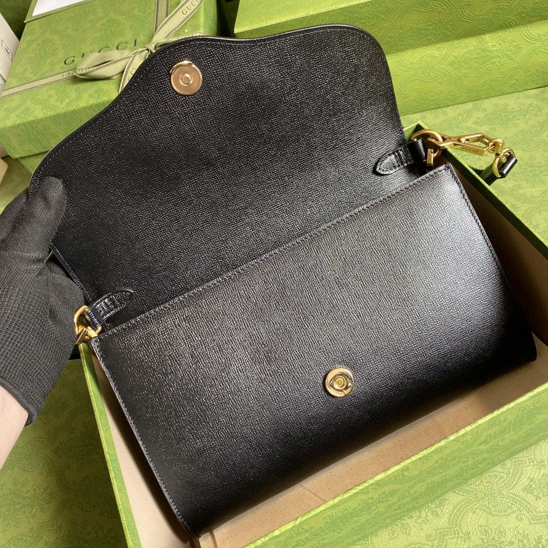 gg Horsebit 1955 Small Bag Black For Women 10.2in/26cm 677286 18YSX 1060