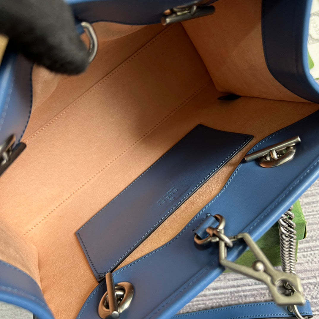 gg Marmont Medium Matelasse Tote Blue For Women, Women’s Bags 13.6in/34cm gg ‎‎675796 UM8BF 4340