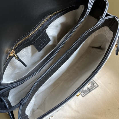 gg Small Top Handle Bag White Debossed gg White For Women 11in/29cm  675791 UD9AX 9099