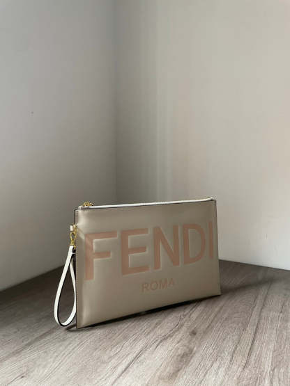 FI Flat Pouch White Large Pouch Bag For Woman 34cm/13in 8N0178AC9LF0K7E