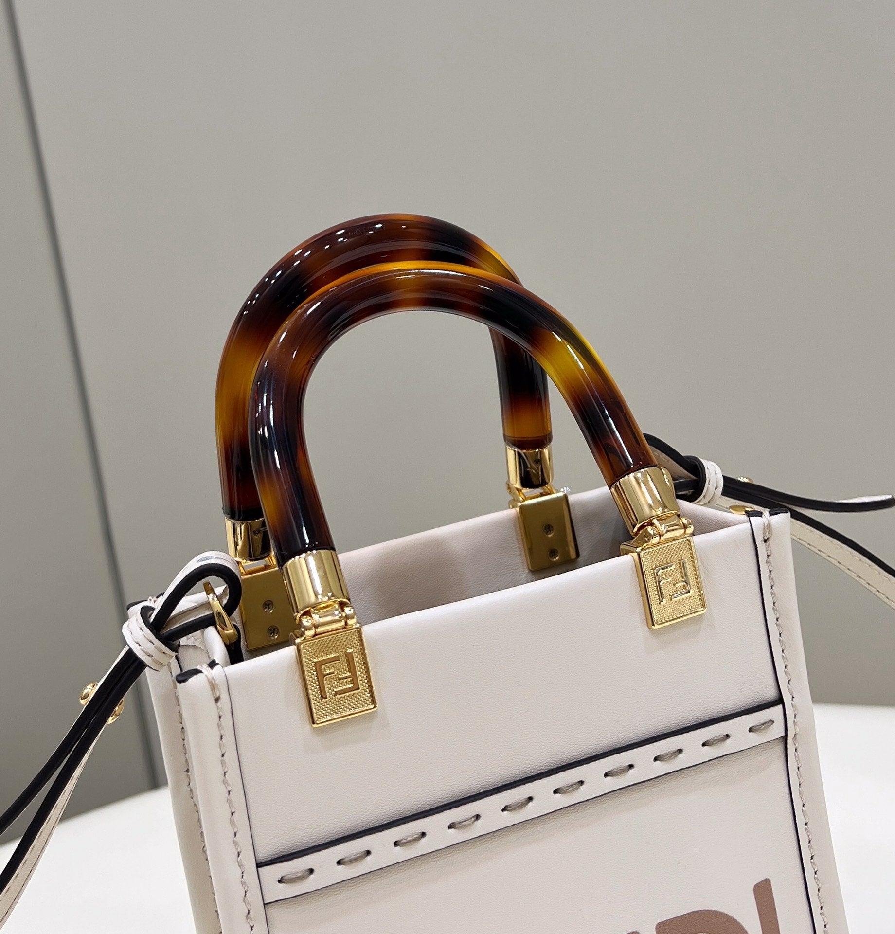 FI Sunshine Shopper White Mini Bag For Woman 13cm/5in