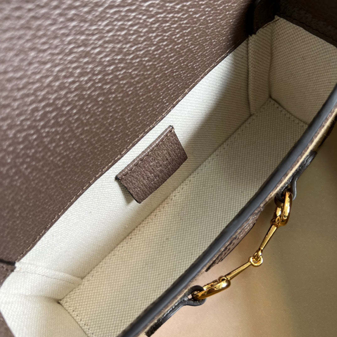 gg Horsebit 1955 Mini Bag Brown For Women, Women&#8217;s Bags 7.1in/18cm gg ‎‎