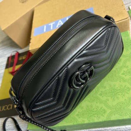 gg Marmont Matelasse Shoulder Bag Black For Women, Women’s Bags 9.5in/24cm gg