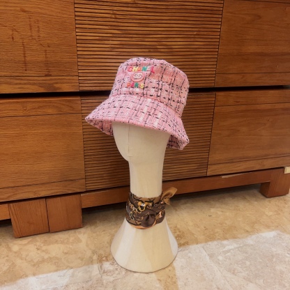 CC FANTASY TWEED MULTICOLOR LOGO BUCKET HAT PINK
