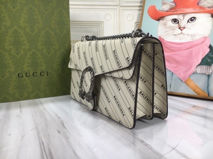 GG X BALENCIAGA THE HACKER PROJECT SMALL DIONYSUS BAG WHITE 28CM