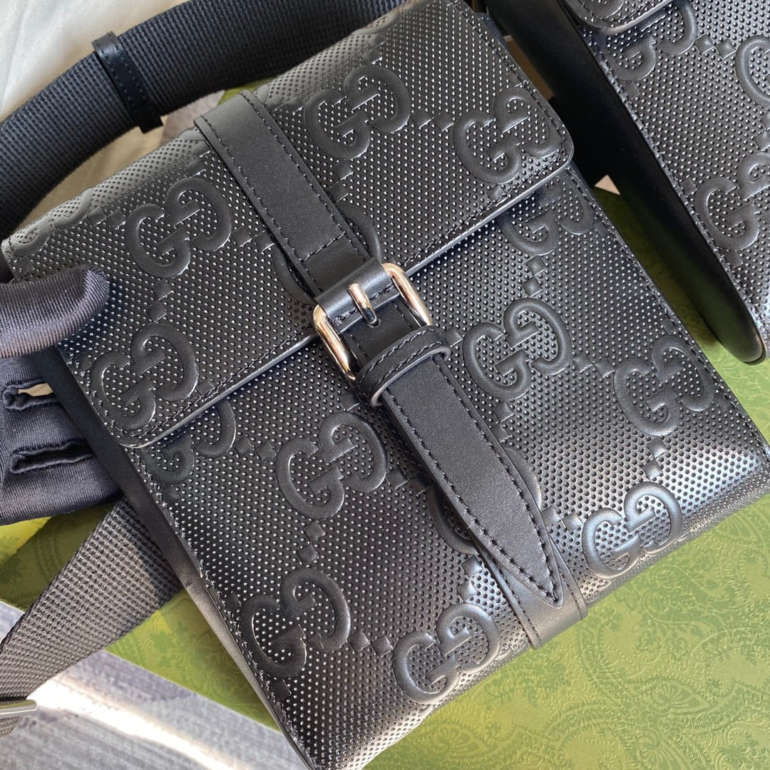 gg Signature Belt Bag Black gg Embossed For Women 12in/31cm gg