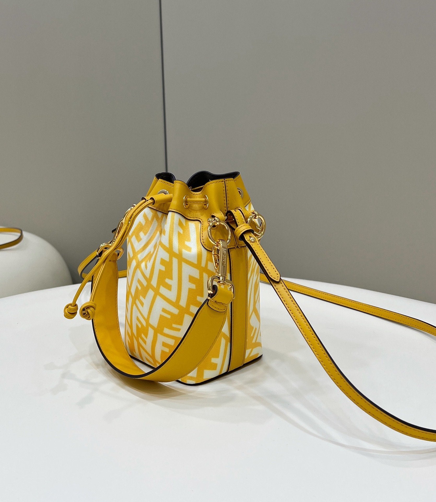 FI Mon Tresor Bag Yellow For Women, Women’s Handbags, Shoulder And Crossbody Bags 7.1in/18cm FF 8BS010